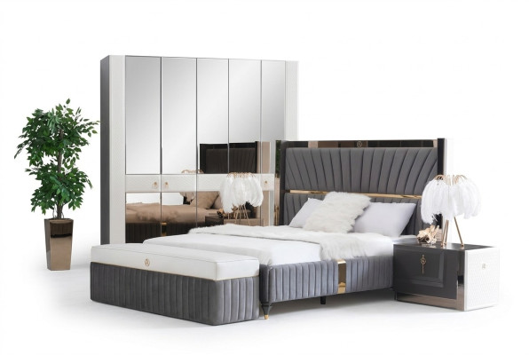 Rama łóżka łóżko Drewno Hotel Rama łóżka Szare Meble Łóżko Podwójne Łóżka Nowoczesne