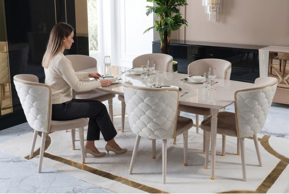 Stół obiadowy Tabela stoły Modern Drewno Ess jadalnia Design Italian Style Nowość