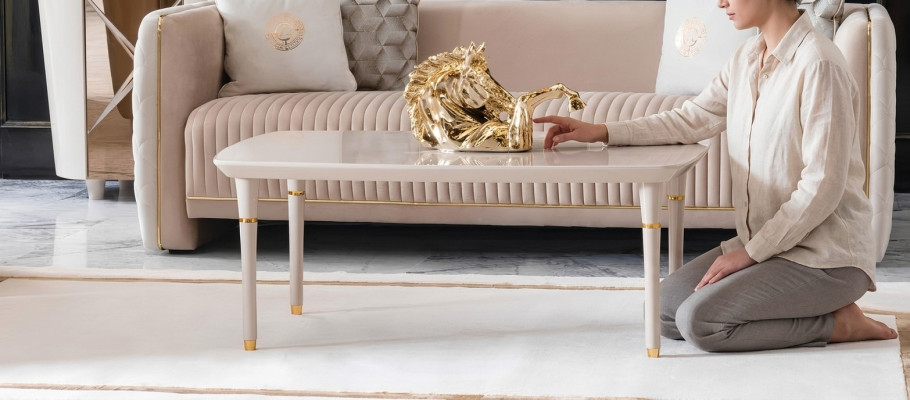 stoły Meble Tabela Luxury Stolik Drewno Nowoczesny stolik kawowy Design Living Room