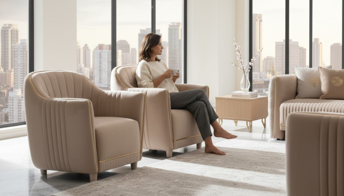 Sofa 1 miejsce do siedzenia Podkładka Materiał Drewno Modern Krzesło Pokrowiec na siedzisko Projektant Włókienniczy Nowy