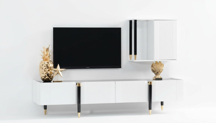 Kredens Szafa tv Drewno Szafka podłogowa Kredens Design Meble Nowa jednostka ścienna rtv Szafa