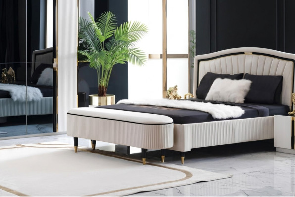 Stołek Podkładka Siedziba Design Włókienniczy Relaks Luksusowy podnóżek Sofa Kanapa Material