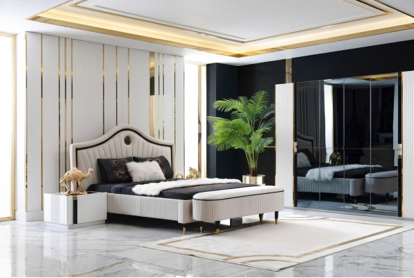 Sypialnia Design Łóżko Luksusowe łóżko Nowa Podwójna Podkładka Meble Hotel Marriage Design