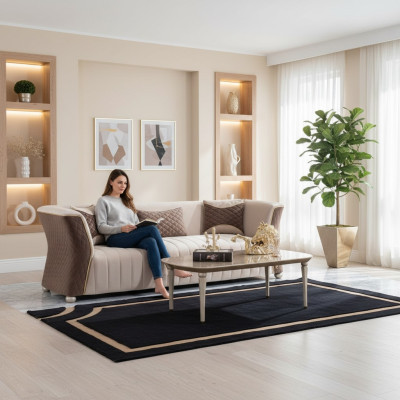 Podkładka Designer Meble Sofa trzyosobowa 3 miejsce do siedzenia Sofy luksusowe Włókiennicze kanapy duże