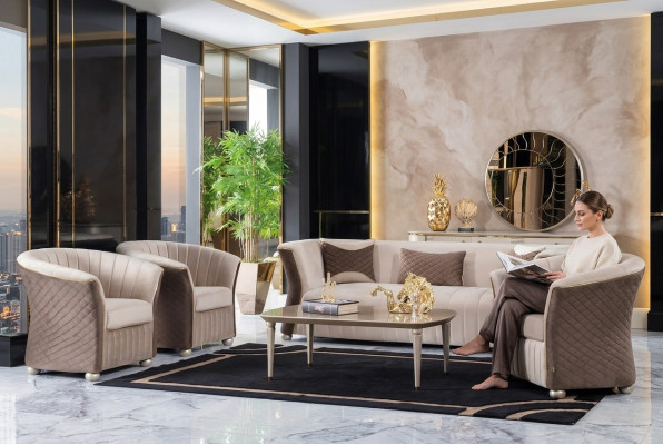 Podkładka Ustawić Sofy Couch Designer Zestaw sofowy 3+1+1 miejsce do siedzenia Material Couches