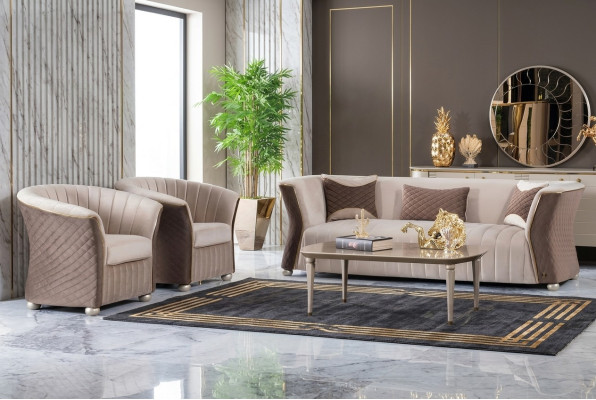 Podkładka Ustawić Sofy Couch Designer Zestaw sofowy 3+1+1 miejsce do siedzenia Material Couches