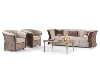 Podkładka Ustawić Sofy Couch Designer Zestaw sofowy 3+1+1 miejsce do siedzenia Material Couches