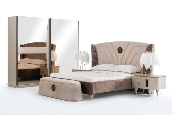 łóżko Podwójne łóżko Hotelowe Rama łóżka Double Drewno Meble Łóżko Podkładka Luxury Design