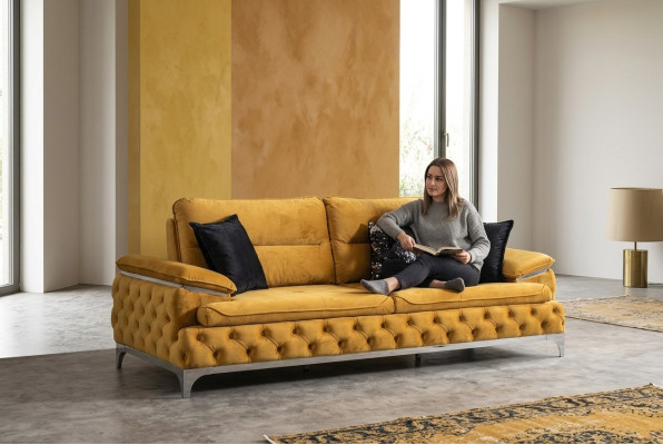 Sofa 3 miejsce do siedzenia Włókienniczy Sofy Kanapa Podkładka Meble Luksusowe Nowoczesne Trzyosobowe Nowe