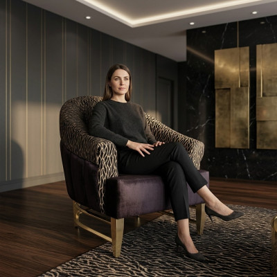 Fotel Luxury Design Włókienniczy Salon Fotel Meble Lounge w stylu włoskim