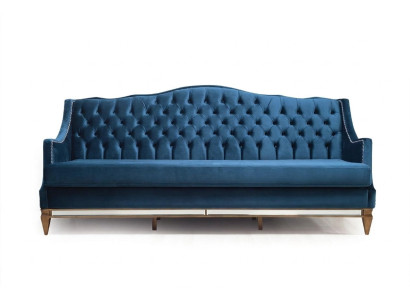 Sofa wypoczynkowa Blue Chesterfield trzyosobowa Relaks pokój dzienny 3-miejsce siedzące