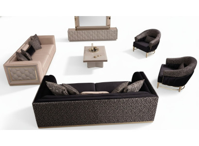 Zestaw sofowy 3+3+1+1 miejsce do siedzenia Podkładka Sofa Żywy krajobraz Sofas Couch