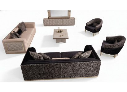 Zestaw sofowy 3+3+1+1 miejsce do siedzenia Podkładka Sofa Żywy krajobraz Sofas Couch