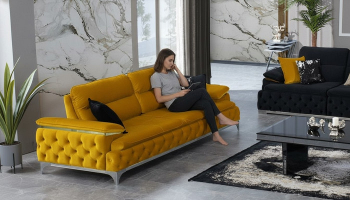 Nowoczesna sofa trzyosobowa w stylu włoskim Żywy krajobraz sofa tekstylna 3 miejsce do siedzenia Nowość