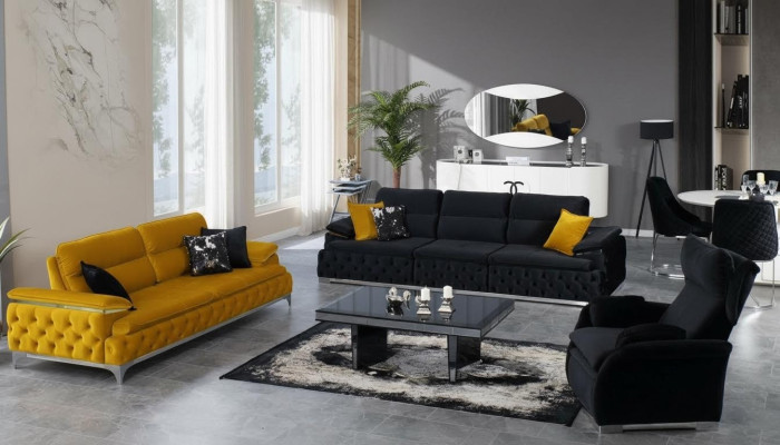 Zestaw sofowy 3+3+1 miejsce do siedzenia Sofa Kanapa Podkładka Ustawić Kanapy Materiał
