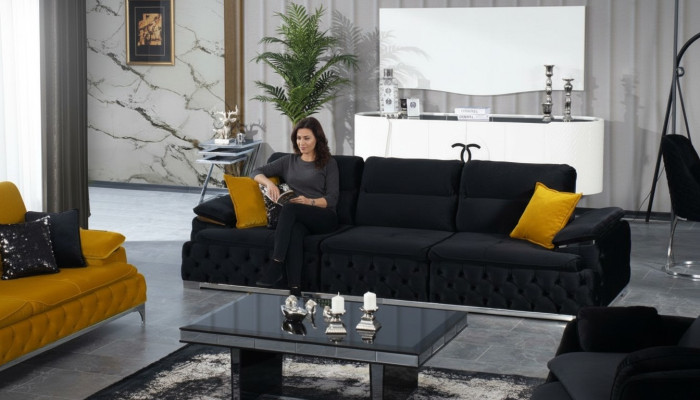 Sofa w stylu włoskim tapicerowana kanapa potrójna 4 miejsce siedzące sofy meble kanapy