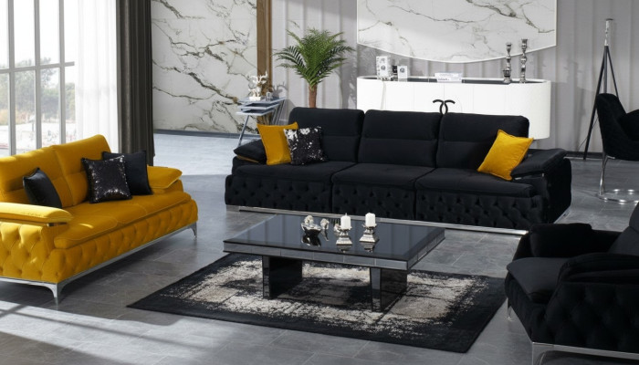 Sofa w stylu włoskim tapicerowana kanapa potrójna 4 miejsce siedzące sofy meble kanapy