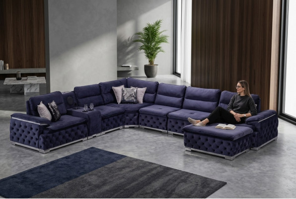 Narożnikowa kanapa Kształt U Chesterfield Sofa Salonowa Meble w stylu włoskim