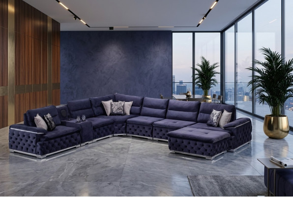 Narożnikowa kanapa Kształt U Chesterfield Sofa Salonowa Meble w stylu włoskim