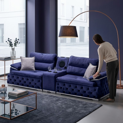 Sofy Chesterfield Kanapy Tapicerka 4 miejsce siedzące Purple Design xxl Duża Sofa Kanapa
