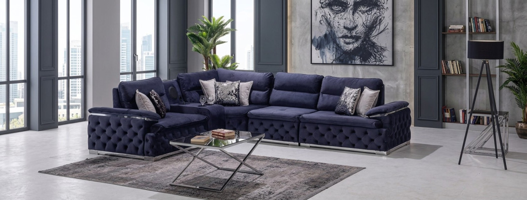 Design Narożnikowa kanapa Materiał Kształt L Nowoczesny Styl Meble tapicerowane Living Room Grupa
