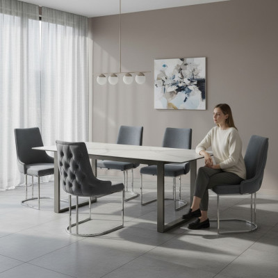 jadalnia Krzesła Chesterfield Fotel Modern Ustawić 6x Krzesło Zestaw Grupa Nowość