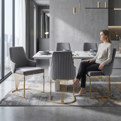 Krzesło 2x Jadalnia Pokój Nowy Krzesła Krzesło Tapicerowane Metal Lounge Design Meble