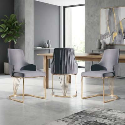 Krzesło 2x Jadalnia Pokój Nowy Krzesła Krzesło Tapicerowane Metal Lounge Design Meble