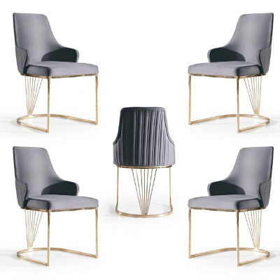 Grupa Set 4x Fotel Krzesło Design Material Podkładka Krzesła Gastro jadalnia
