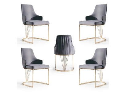 Grupa Set 4x Fotel Krzesło Design Material Podkładka Krzesła Gastro jadalnia
