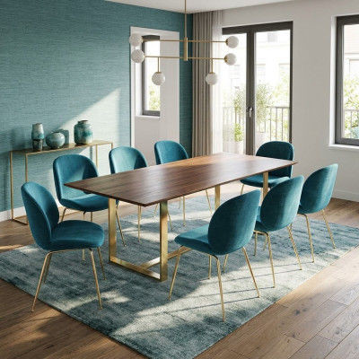 Design Krzesło Zestaw 8x Fotel Włókienniczy Podkładka Krzesła Materiał jadalnia Nowość