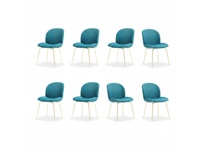 Design Krzesło Zestaw 8x Fotel Włókienniczy Podkładka Krzesła Materiał jadalnia Nowość