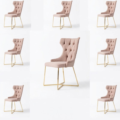 Design 8x Krzesła Grupa Zestaw Podkładka jadalnia Krzesło Ustawić Fotel