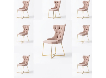 Design 8x Krzesła Grupa Zestaw Podkładka jadalnia Krzesło Ustawić Fotel