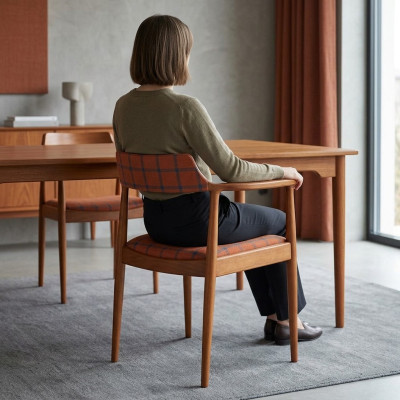 Zestaw 6 Krzesła Luxury Design Podkładka Solidny Drewno Siedziba Office jadalnia