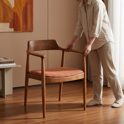 Zestaw 8 Fotel Krzesło Design Drewno Materiał Podkładka Krzesła jadalnia Włókienniczy