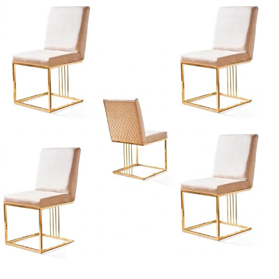 Design Krzesło Zestaw 4x Fotel Włókienniczy Krzesła Materiał jadalnia Nowa Podkładka