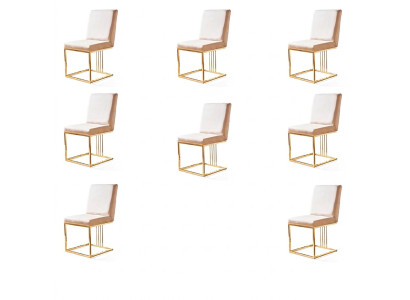 Design 8x Krzesła Grupa Zestaw Podkładka Gastro Nowa jadalnia Krzesło Ustawić Fotel