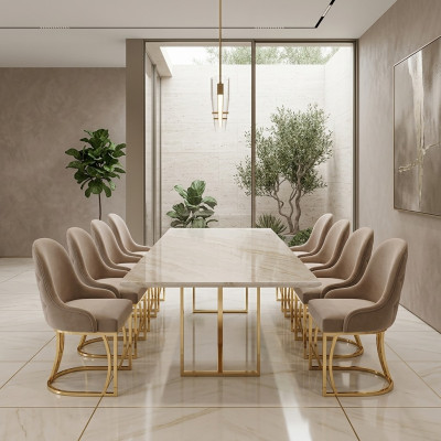Design Krzesło Zestaw 8x Fotel Stal zagrożenia Włókienniczy Podkładka Krzesła jadalnia