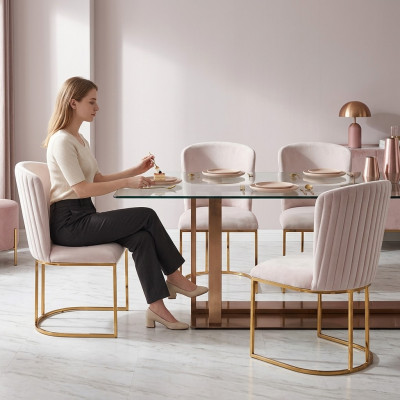 Krzesło do jadalni Projektant Krzesła Nowy Zestaw 6x Materiał Solidne drewno Krzesło