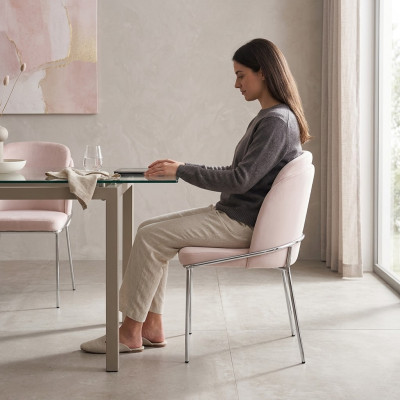 Krzesło 6x Jadalnia Pokój Krzesła Fotel Lounge Design Meble Stal nierdzewna