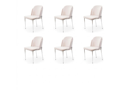 Krzesło 6x Jadalnia Pokój Krzesła Fotel Lounge Design Meble Stal nierdzewna