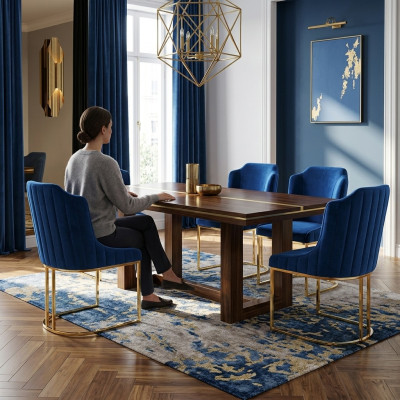 Krzesło do jadalni Pokój Zestaw Zestaw do siedzenia 4x Krzesła Modern Podkładka Design Nowość