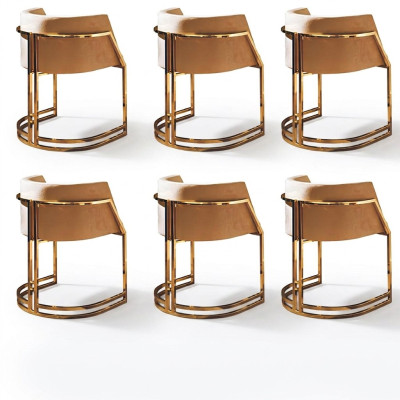 Kuchnia Krzesła Elegancki zestaw jadalnia Material 6 Krzesło Design Metal Włókienniczy