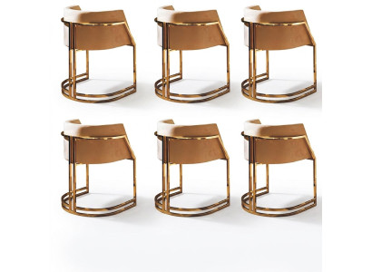 Kuchnia Krzesła Elegancki zestaw jadalnia Material 6 Krzesło Design Metal Włókienniczy