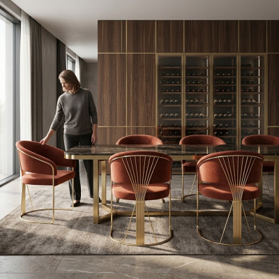 Design Podkładka Siedziba 6 Krzesła Grupy Ustawić Fotel Lounge Set Luxury