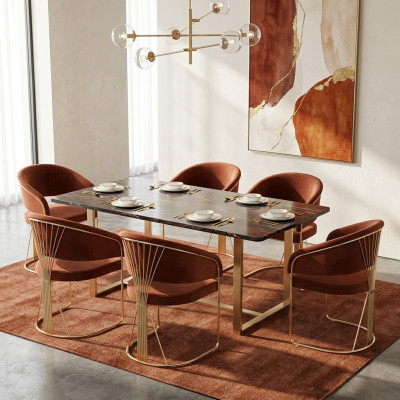 Design Podkładka Siedziba 6 Krzesła Grupy Ustawić Fotel Lounge Set Luxury