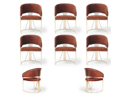Design Podkładka Siedziba 6 Krzesła Grupy Ustawić Fotel Lounge Set Luxury