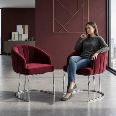 Projektant Metal Material Podkładka Krzesła Gastro jadalnia Modern 2x Fotel