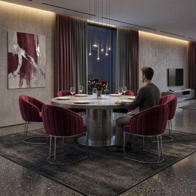 Ustawić 6x Krzesła Podkładka Hotel Włókienniczy Nowy Krzesło Zestaw Grupa Krzesła